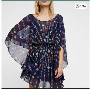 Free People Stand Inside Your Love Mini Dress in Blue Size XS